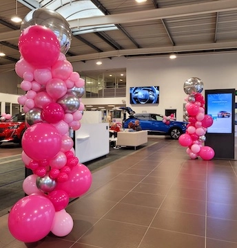 Décoration en ballons pour Octobre Rose